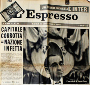 La storica prima pagina de L'Espresso del 1956, che potrebbe raccontare anche la Roma del 2015.