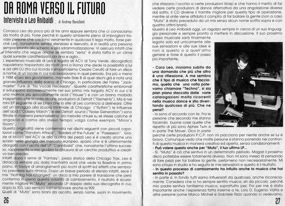 Leo Anibaldi intervistato da Andrea Benedetti.