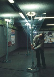 Riconversione progettuale, “Arcangeli metropolitani”,  stazione Gioia della metropolitana di Milano, 1977