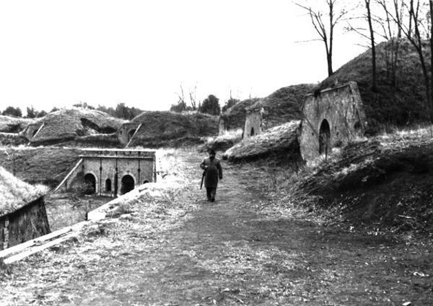 Il livello superiore del Forte Prenestino in una vecchia e rara foto d'epoca.