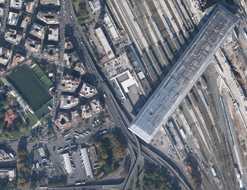 La Stazione Tiburtina vista da Maps.