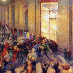 Umberto Boccioni, Rissa in galleria, 1910. Pinacoteca di Brera – Collezione Jesi
