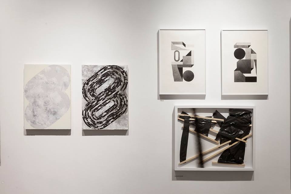 Un particolare della mostra "Abstractism" alla galleria Varsi.