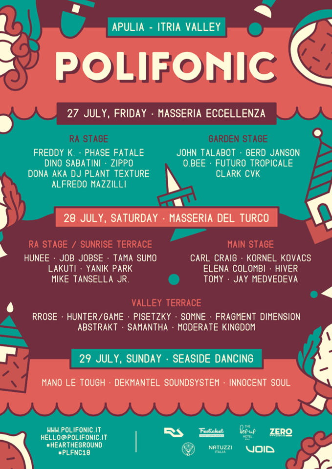 polifonic 2018 line up day by day location
